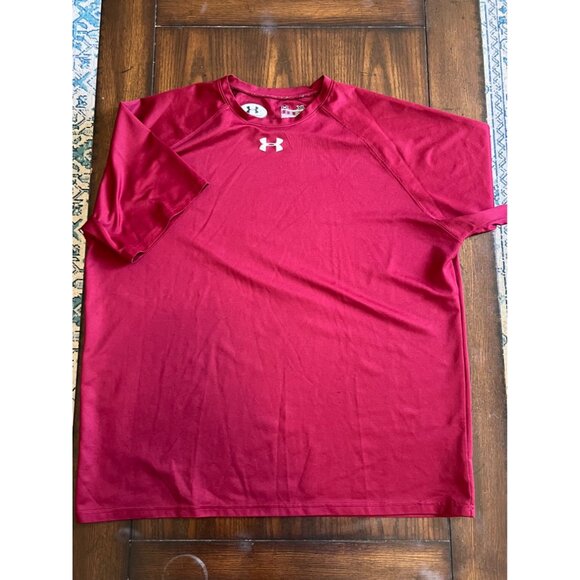 Under Armour Other - Under Armour Heat Gear Loose Short Sleeve Red Activewear T-Shirt Men's XL